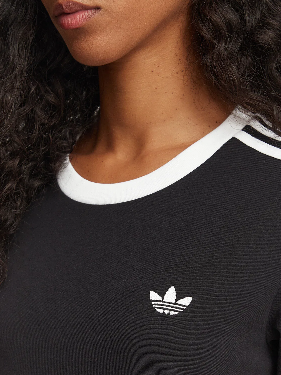 Женская блузка приталенного кроя Stripes Adidas, черный — фото 4