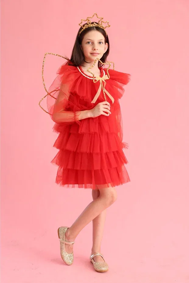 Детское платье для девочек из фатина Party Le Mabelle, Red
