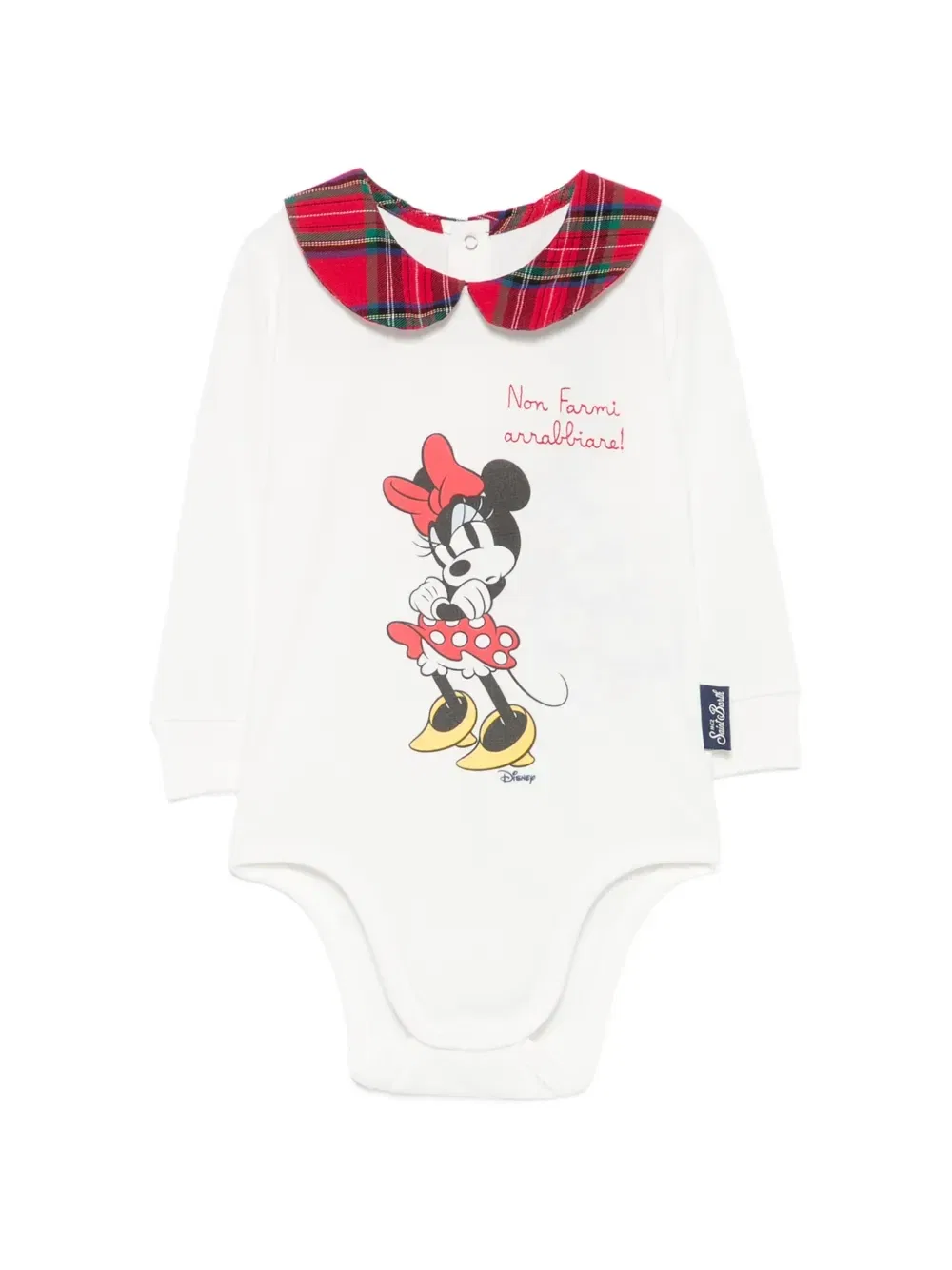Боди с тартановым воротником X Disney MC2 Saint Barth Kids, белый