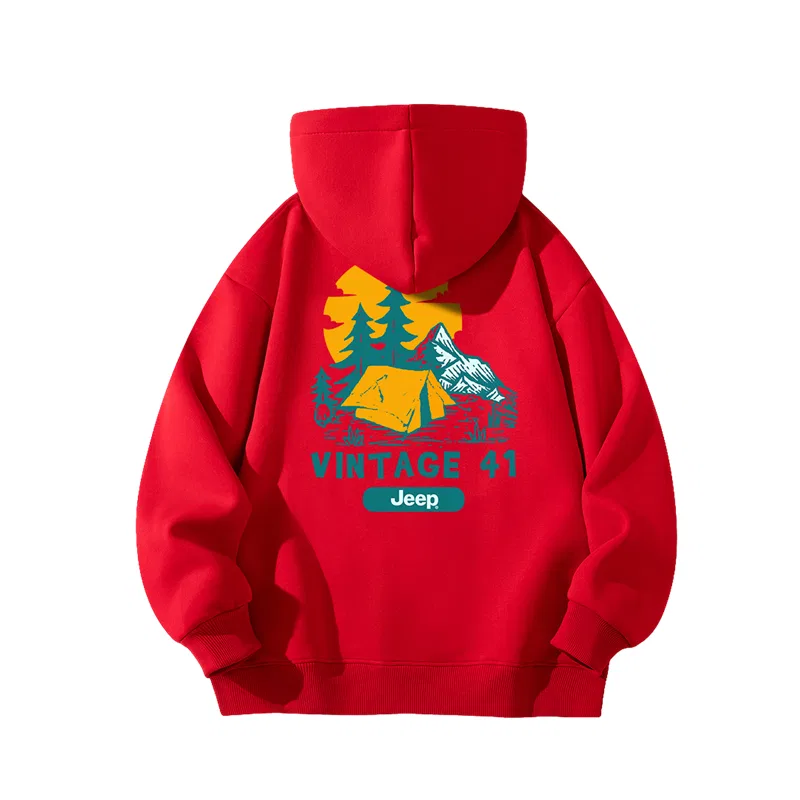 Детский свитшот с флисовой подкладкой Jeep, New Year Red Fleece-Lined