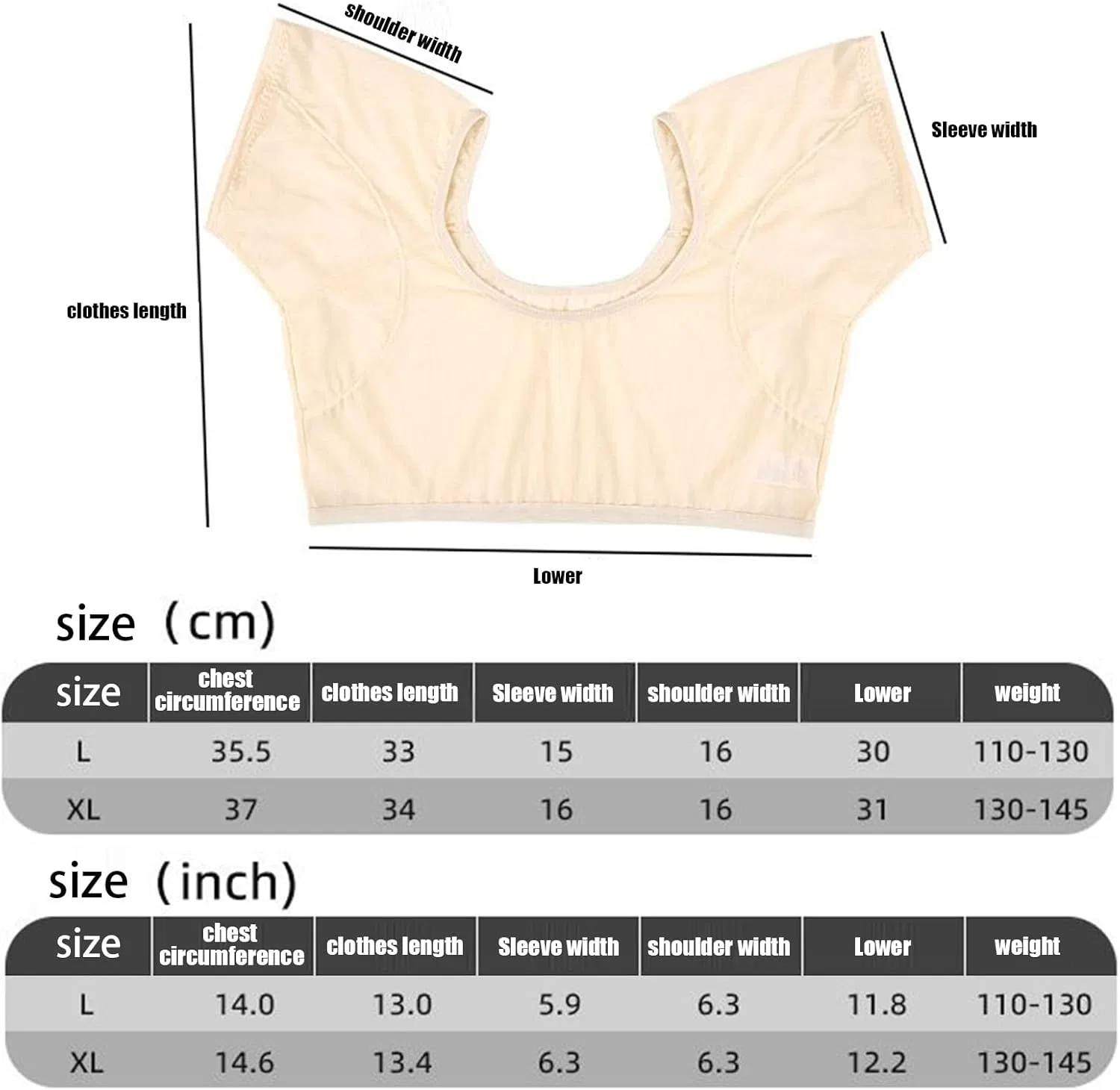 Подмышечная потовпитывающая вставка Yhsioaklo, XL, Skin Colour — фото 3