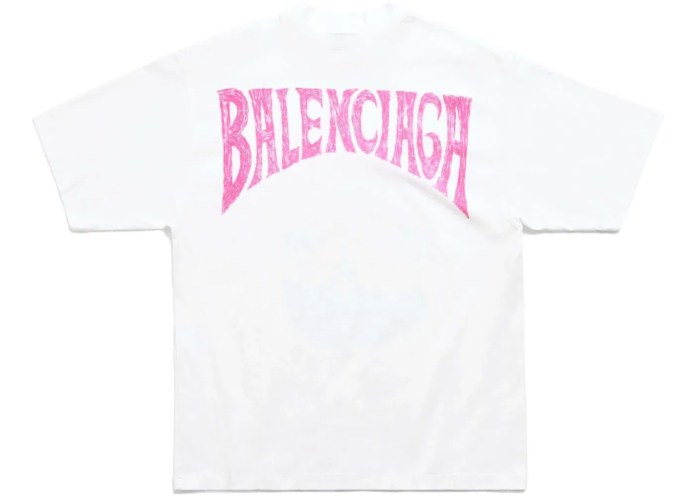 Женская футболка с принтом Balenciaga Paris Tropical T-Shirt Medium Fit, White/Pink — фото 2