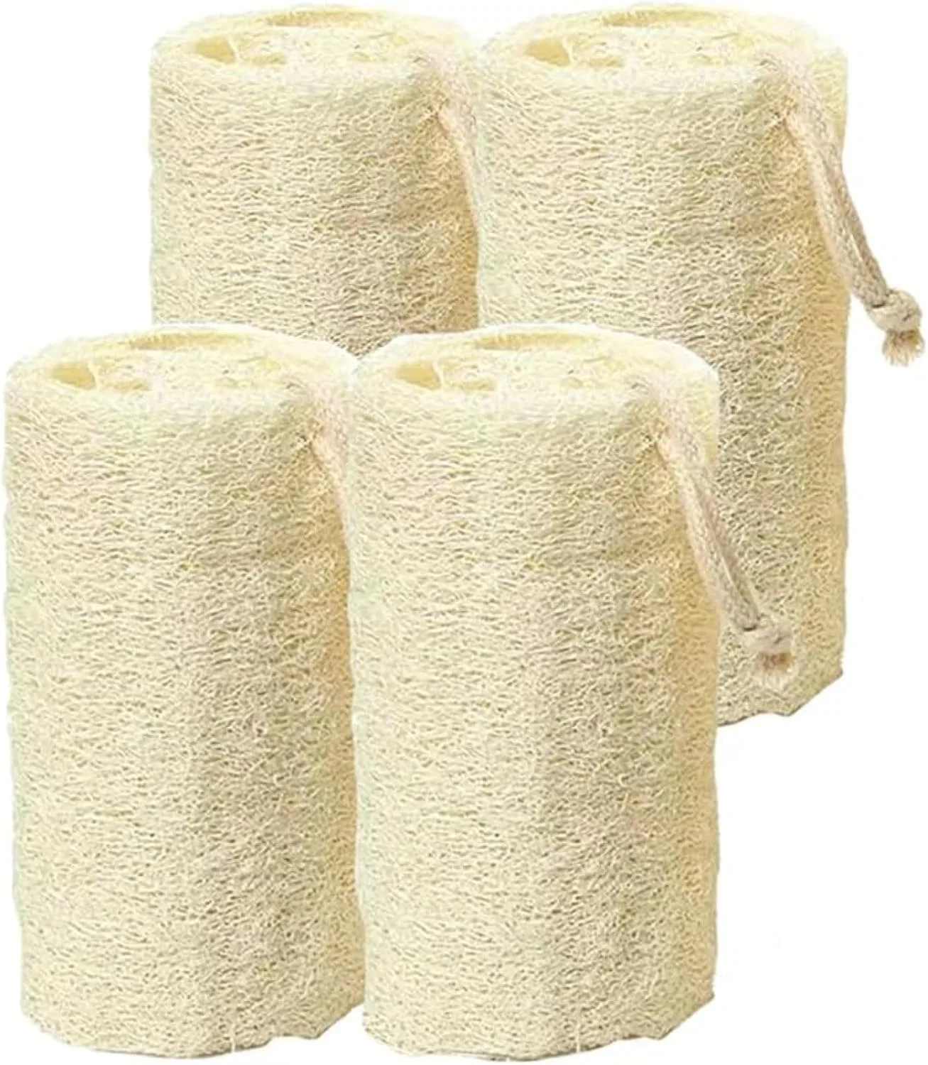 Набор мочалок из люфы, TQQEPOOL, 4 шт, 8/10/12/15 см, Beige