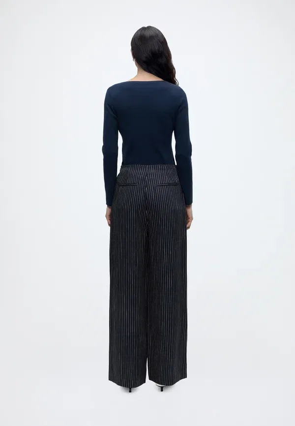 Брюки с ленточной полоской Linen nautical stripe wideleg Tommy Hilfiger, темно-синий — фото 3