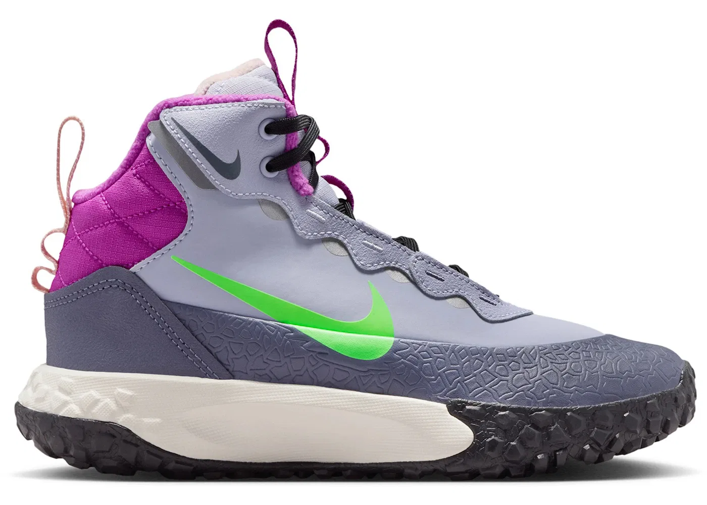 Детские ботинки с принтом Nike Terrascout, Ghost/Light Carbon/Vivid Purple/Green Strike