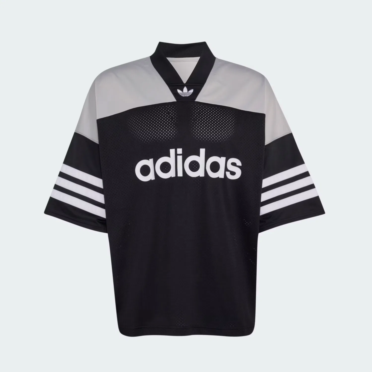 Мужская футбольная футболка оверсайз Adicolor Oversized Soccer Jersey Adidas Originals, черный/белый — фото 4