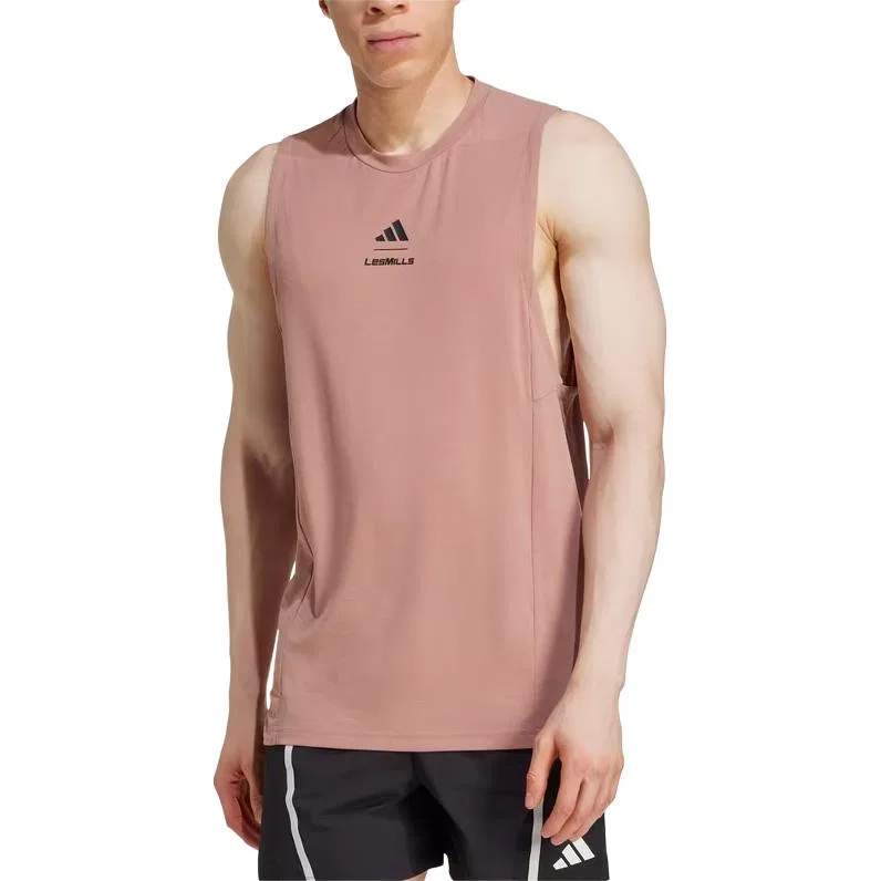 Мужская майка Climacool с принтом LES MILLS, Adidas, Brown — фото 3
