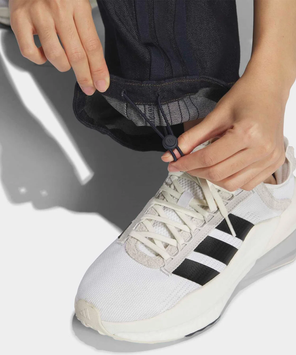 Женские спортивные брюки свободного кроя с принтом три полосы Adidas, Синий — фото 4