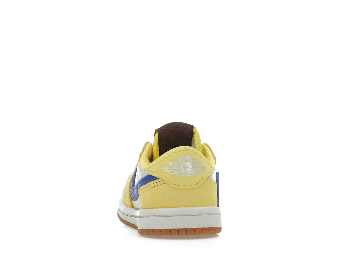 Детские кроссовки Lifestyle с высоким качеством Jordan 1 Retro Low OG SP Travis Scott Canary Jordan, Canary Racer Blue Light Silver Gum Medium Brown — фото 4