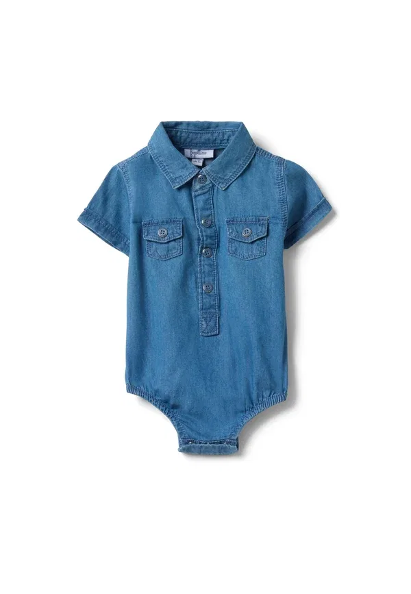 Блуза хлопковая Regular fit Ovs, soft blue, голубой