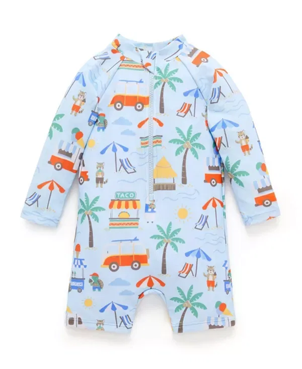 Детский купальник для мальчиков с длинным рукавом с принтом Purebaby, Cancun Print