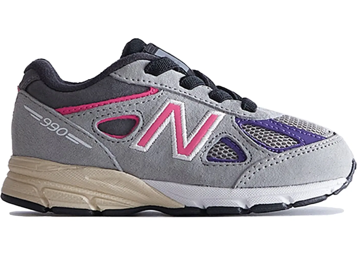 Детские кроссовки Lifestyle New Balance 990v4 Kith United Arrows & Sons, Smoked Pearl Grey Pink