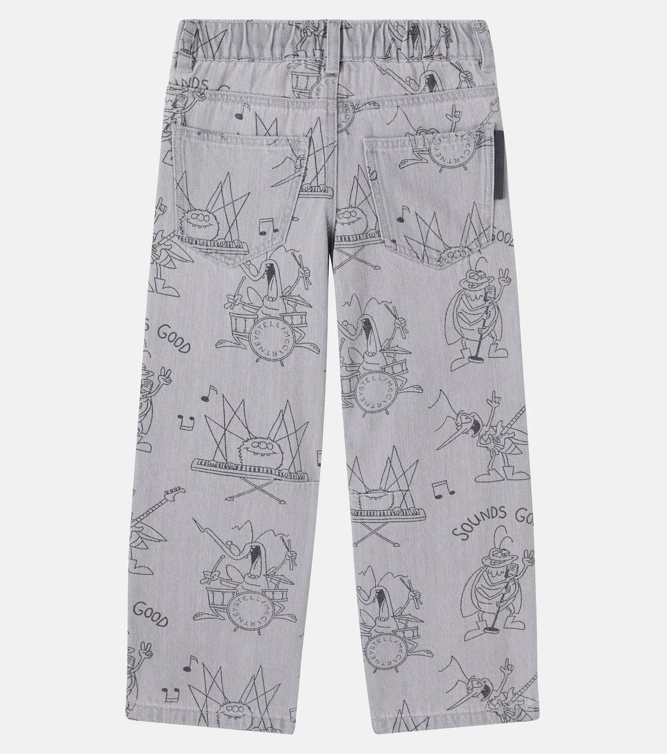 Джинсы широкого кроя с принтом Stella Mccartney Kids, серый — фото 2