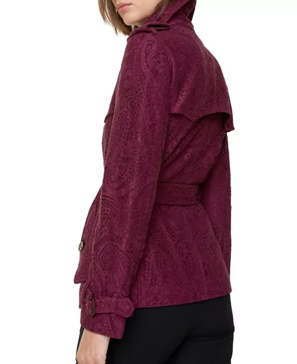 Женское пальто-тренч с кружевным пейслийским узором Foxfield Burberry, Allium Purple — фото 2