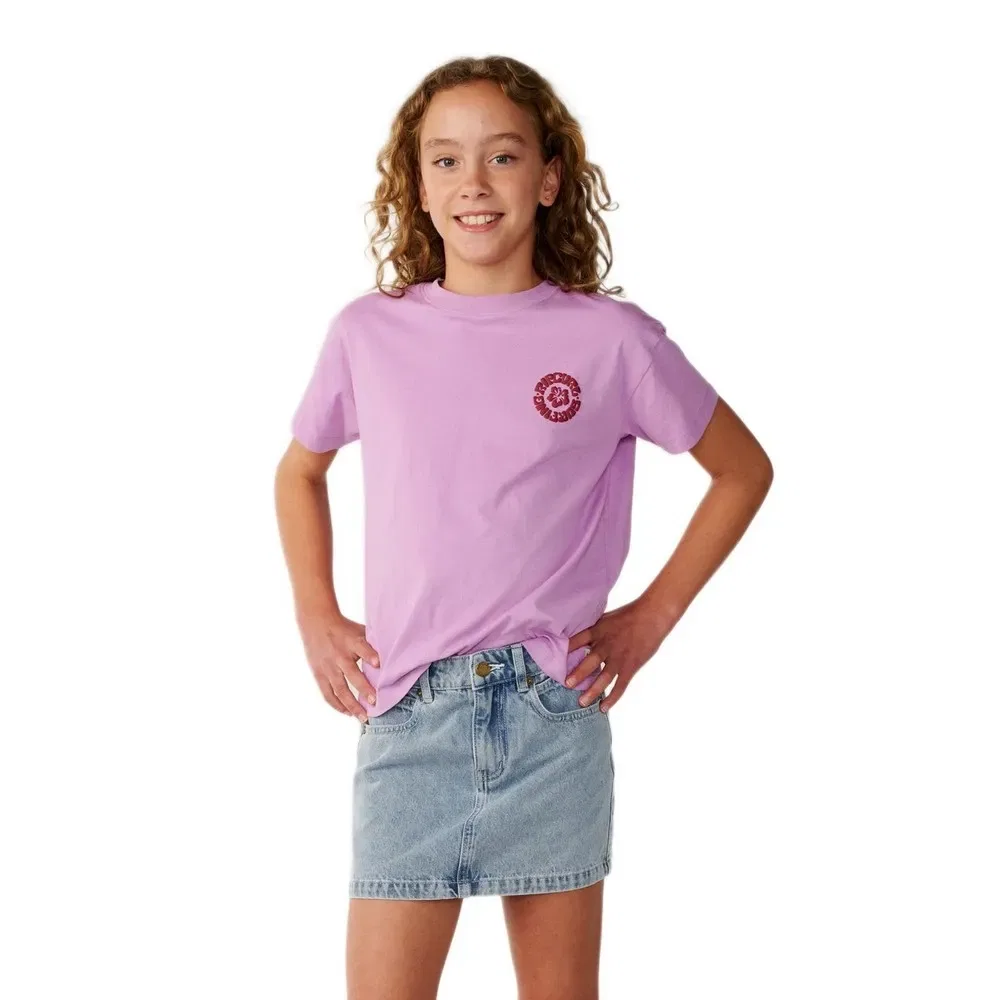 Детская футболка с принтом Surf Puff Relaxed Rip curl, Pink