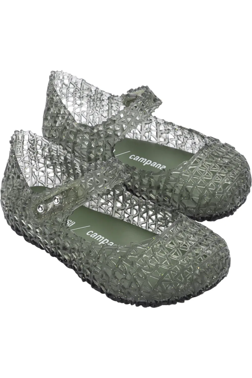 Детские туфли Мэри Джейн с блестками Campana Mini Melissa, Glitter Green
