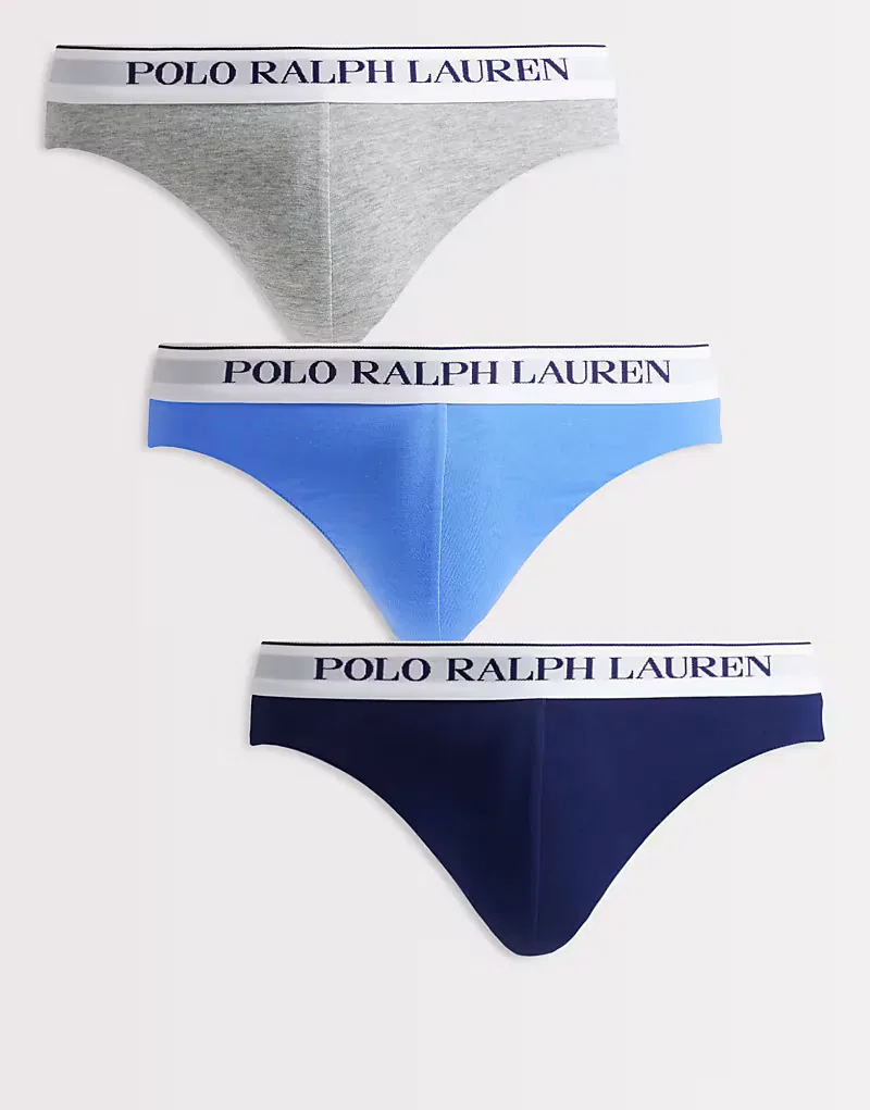 Трусы-брифы 3 шт Polo Ralph Lauren, темно-синий/серый