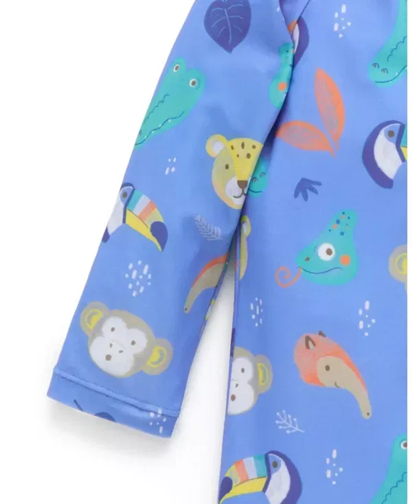 Детский купальник для мальчиков с длинным рукавом Jungle Faces Print Purebaby, Jungle Faces Print — фото 3
