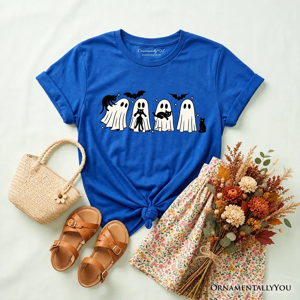Детская футболка с принтом Spooky Ghosts and Cats OrnamentallyYou, Royal