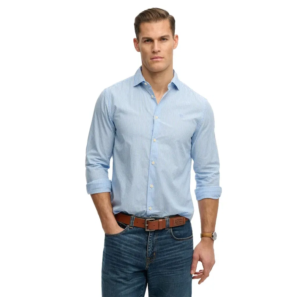 Мужская рубашка с длинным рукавом Cut Away Poplin Superdry, Blue
