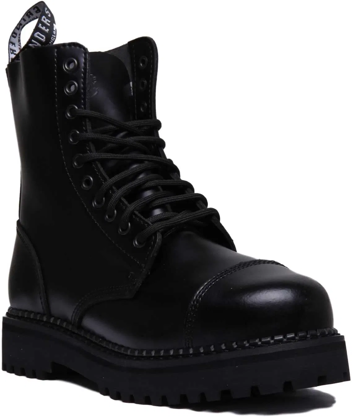 Мужские ботинки Grinders Bulldog CS с 10 отверстиями и очень толстой подошвой, модель Derby, Black