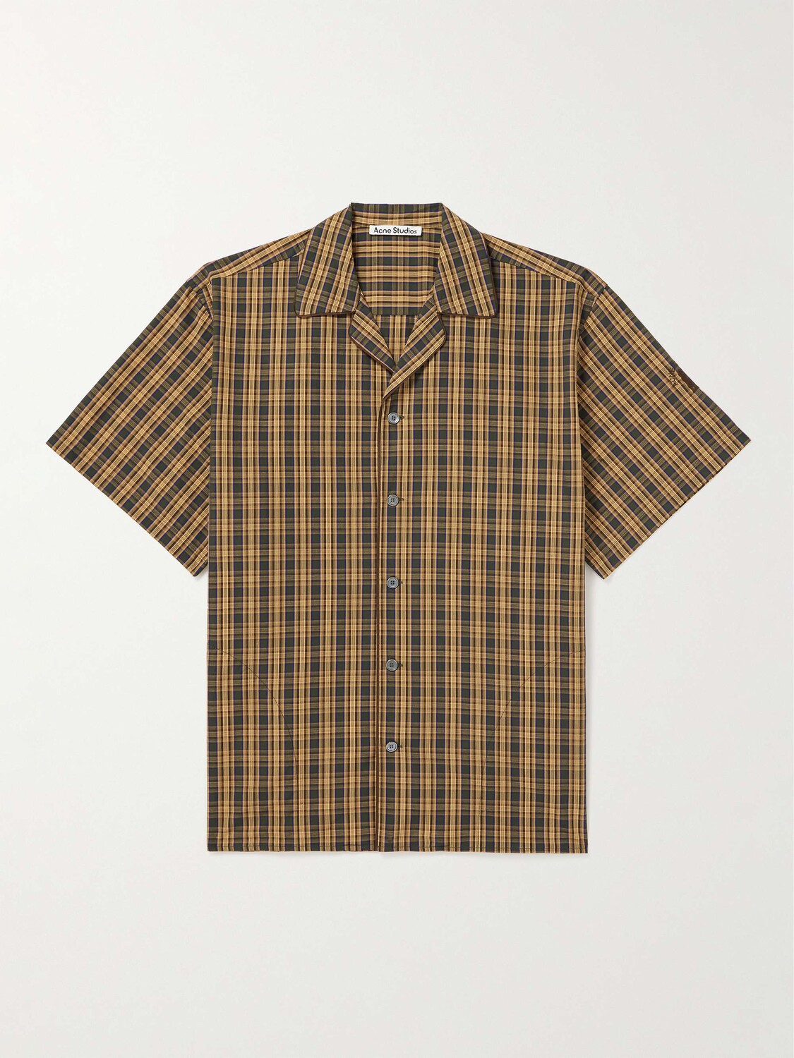 

Хлопковая рубашка в клетку Samir Camp-Collar ACNE STUDIOS, коричневый