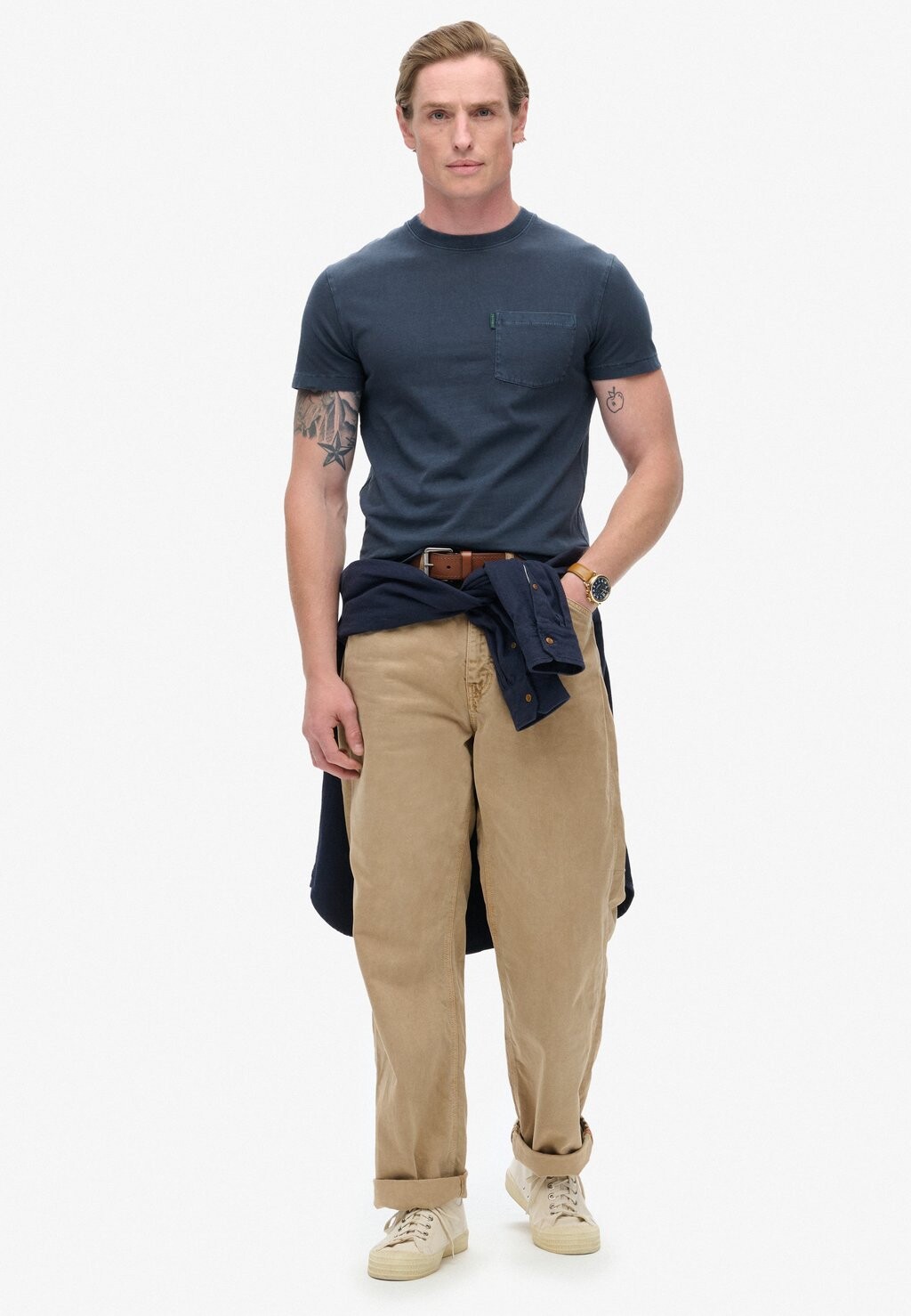 

Базовая футболка ESSENTIAL WASHED Superdry, синий