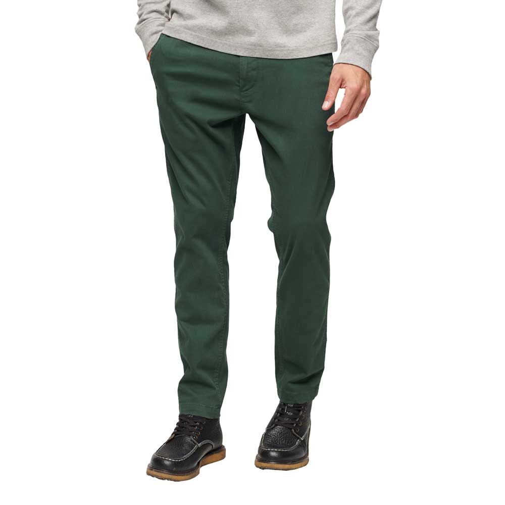 

Брюки Superdry Officers Slim Chino Trousers Chino, зеленый