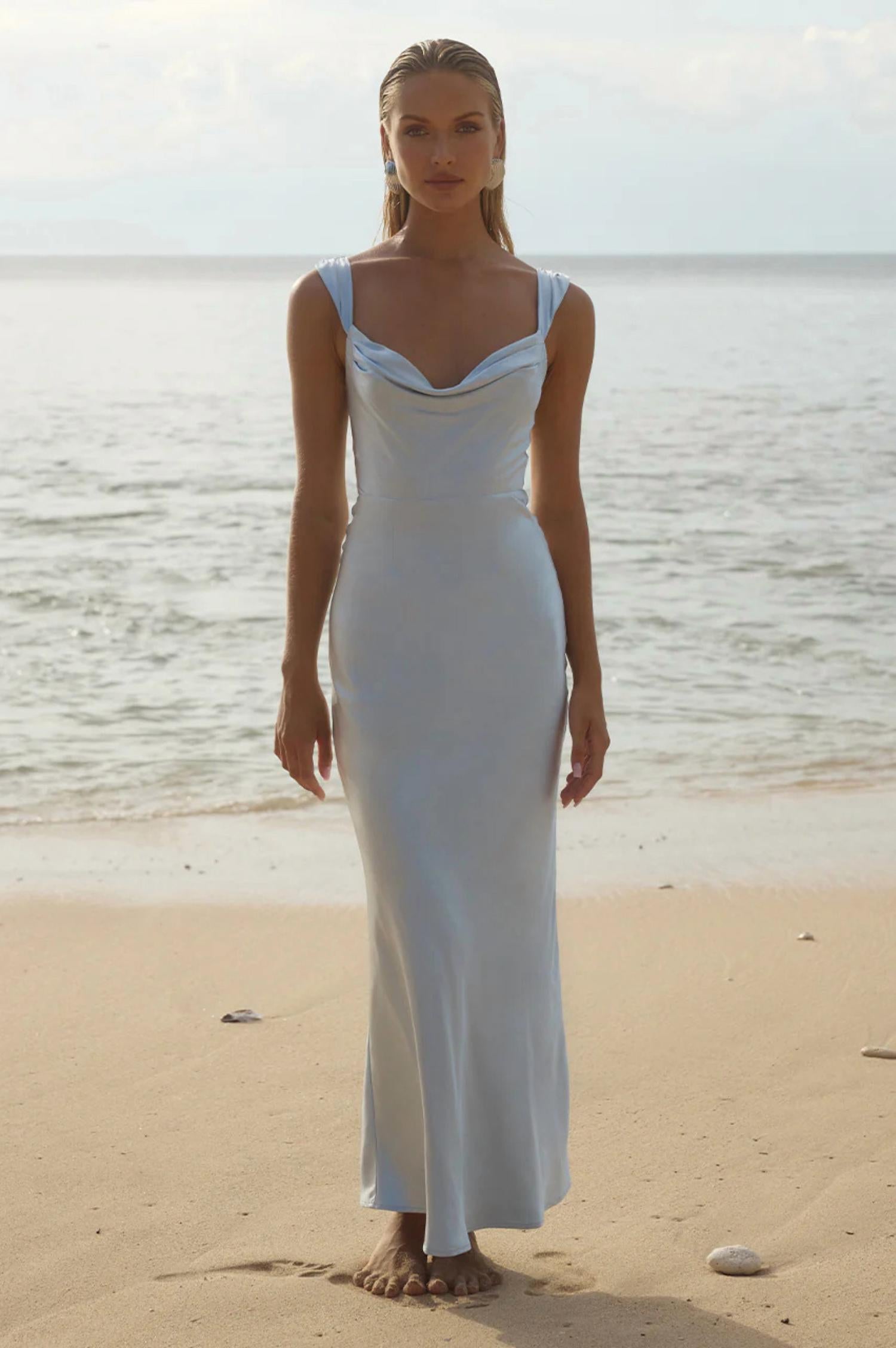 

RUNAWAY Платье-макси Margot синего цвета