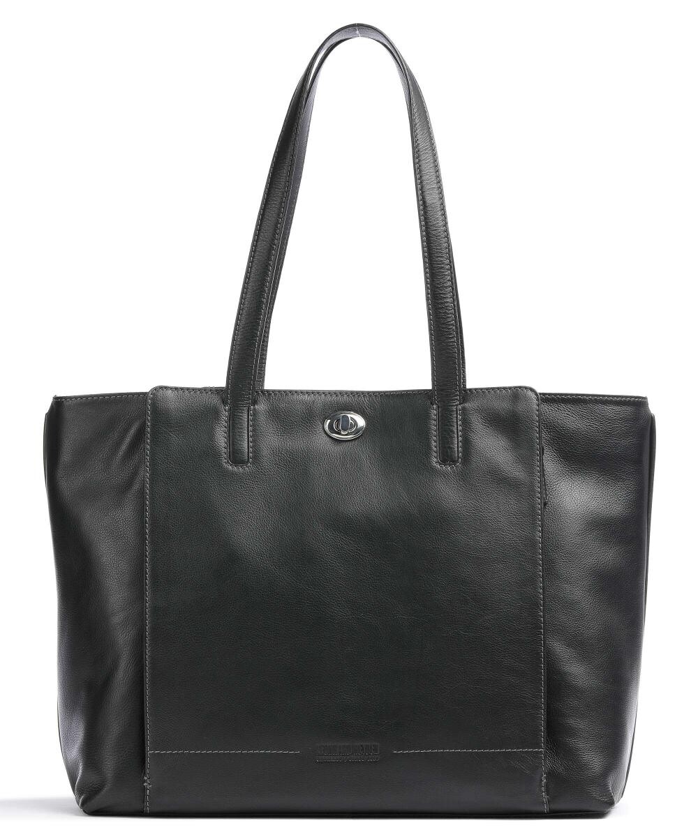 

Nice Шоппер 15-дюймовая мелкозернистая воловья кожа Leonhard Heyden, черный