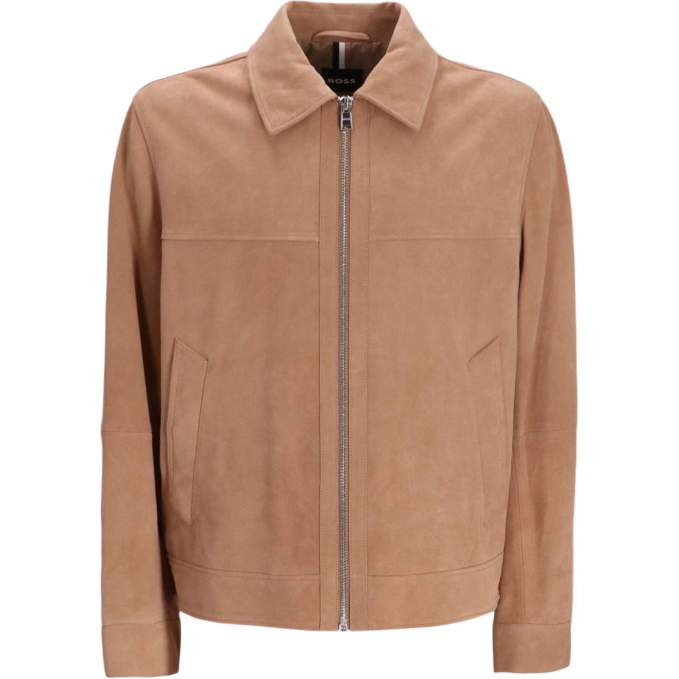 

HUGO BOSS Куртка-бомбер на молнии классического кроя, Brown