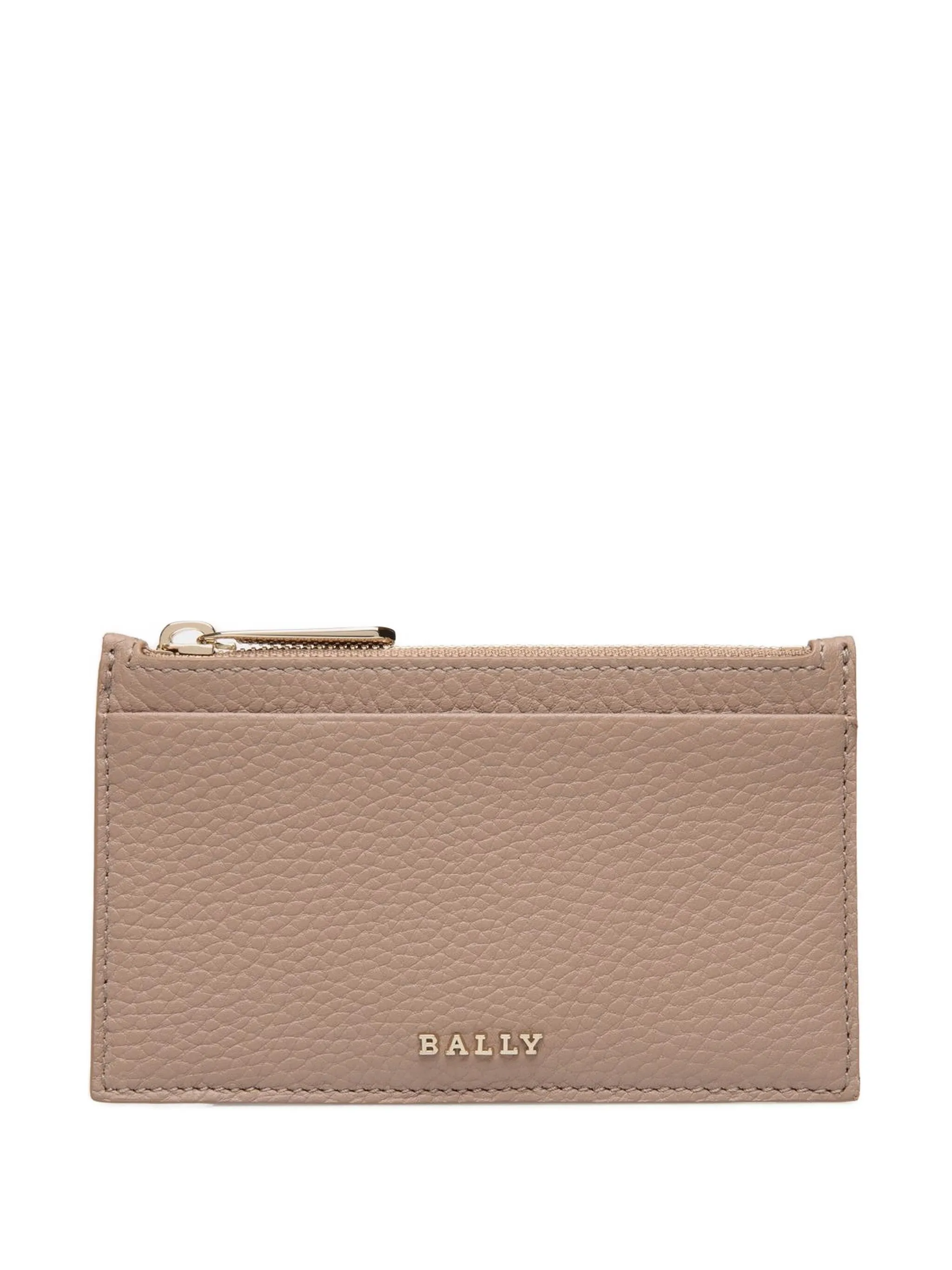 

Картхолдер из зернистой кожи Bally, бежевый