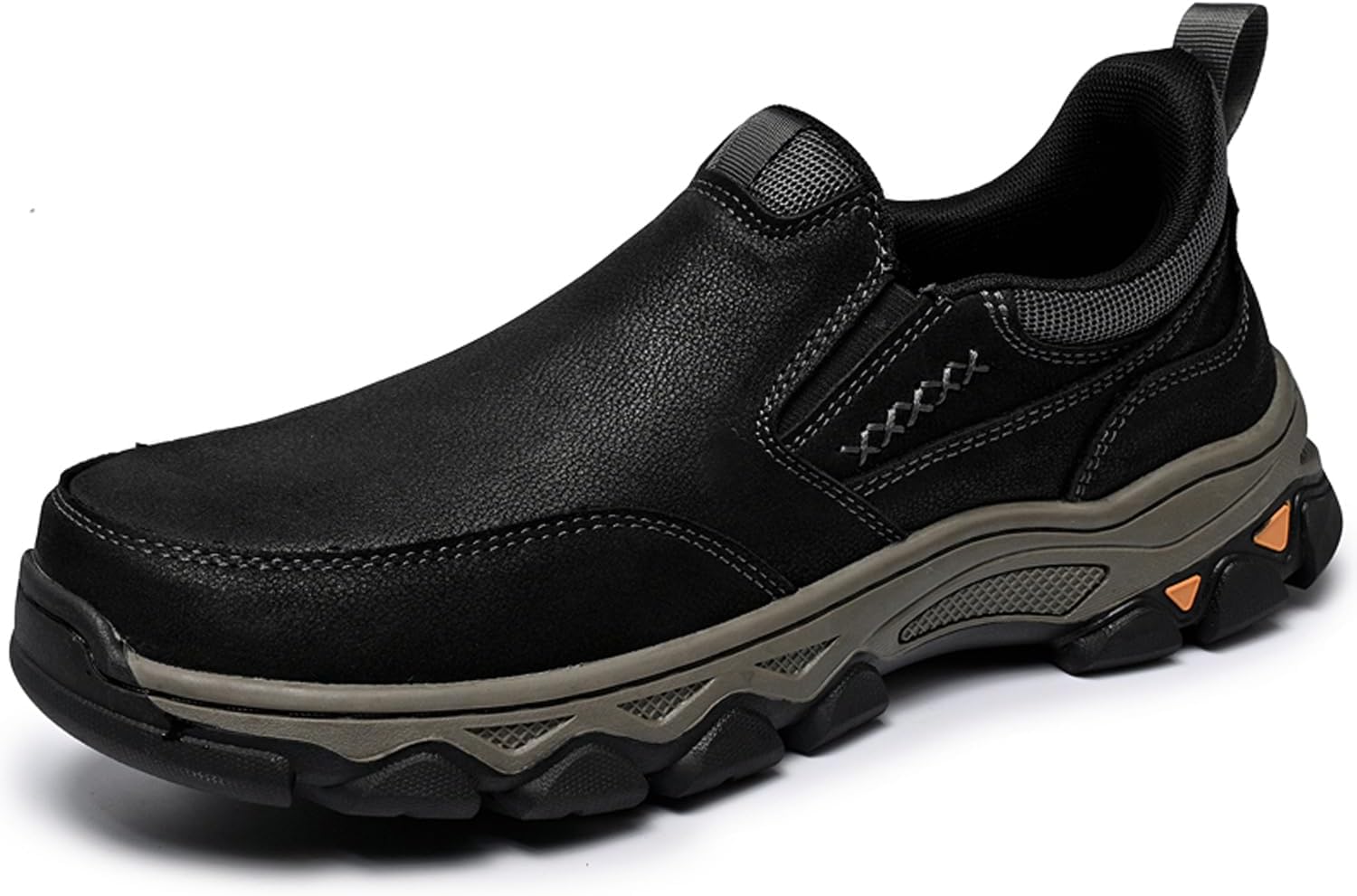 

Мужские лоферы для повседневной жизни, офиса и прогулок, удобные для ходьбы, на улице, для горного туризма и походов, с противоскользящей подошвой, легкое надевание и снятие, из натуральной кожи Glivio, черный