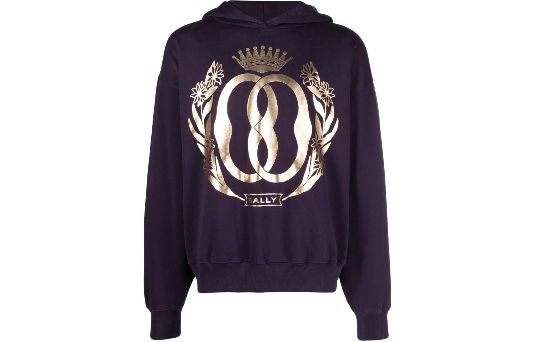 

Органический хлопковый худи с принтом логотипа BALLY, орхидейно-фиолетовый