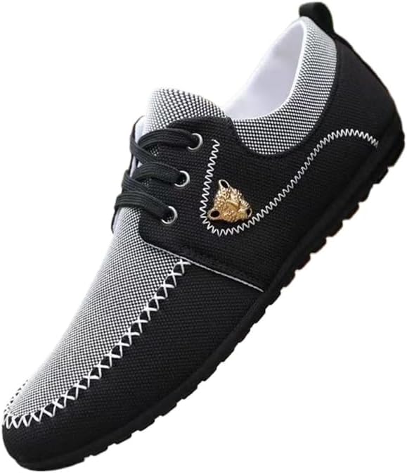 

Мужские дышащие брезентовые лоферы- деловая обувь для всесезонной одежды Spkfhd, черный/серый