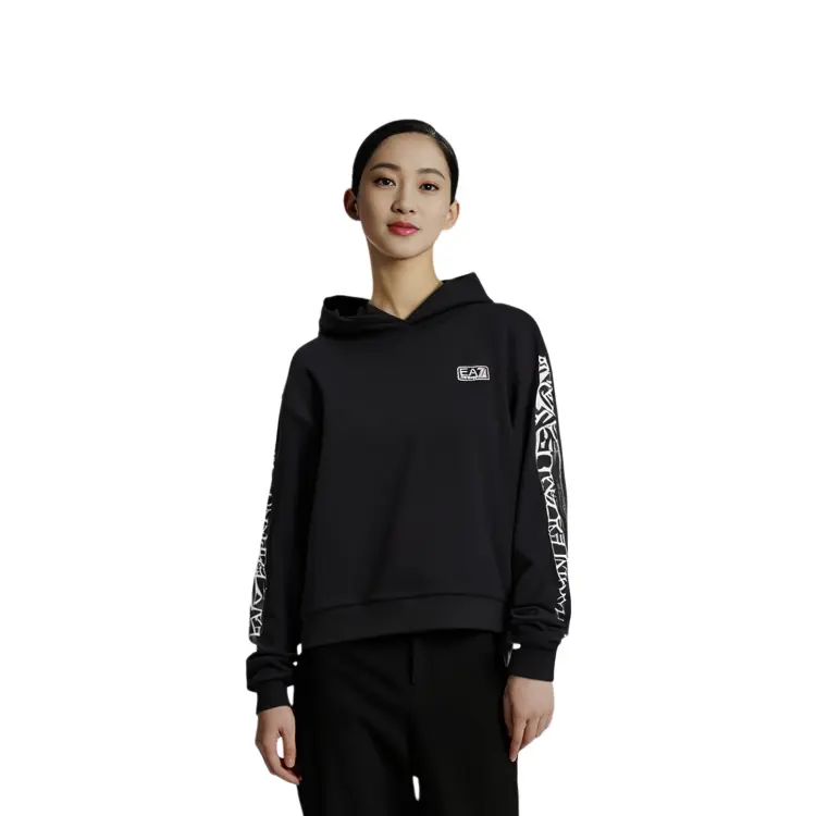 EMPORIO ARMANI Толстовка EA7 женская черная — фото 4