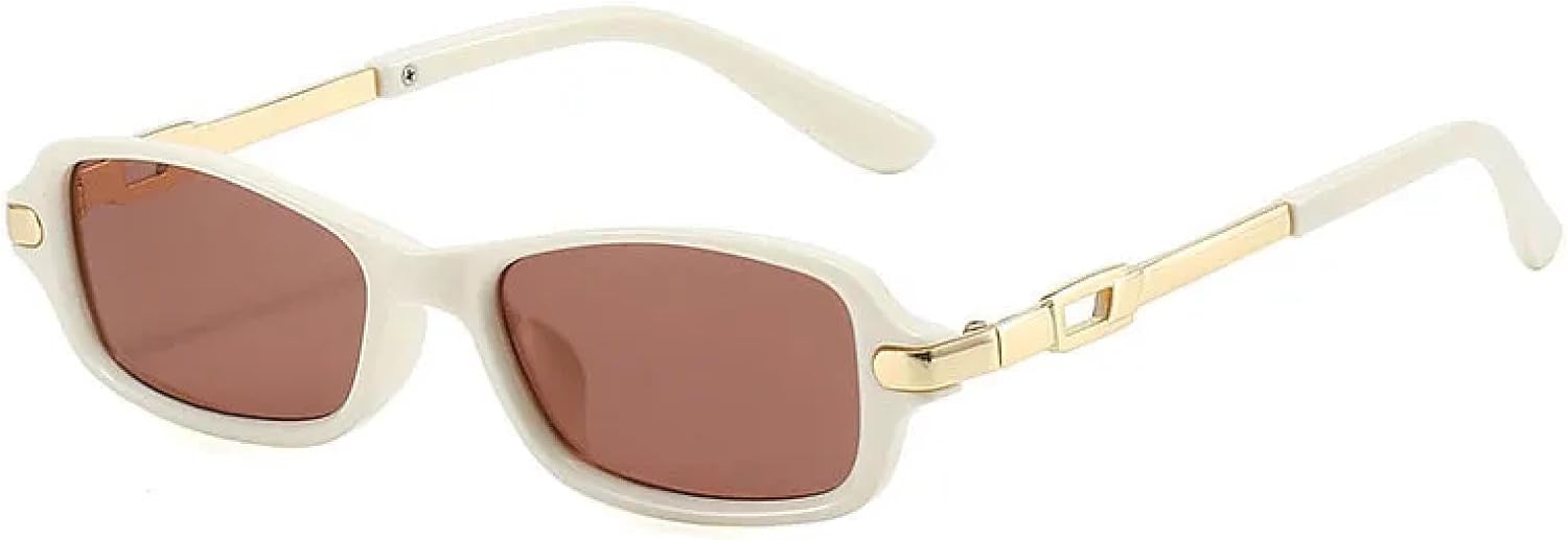 

Классические винтажные роскошные солнцезащитные очки для женщин и мужчин, популярные роскошные очки в стиле металл-панк с защитой от УФ-излучения UV400 TYUVIVO, White Rea Tea