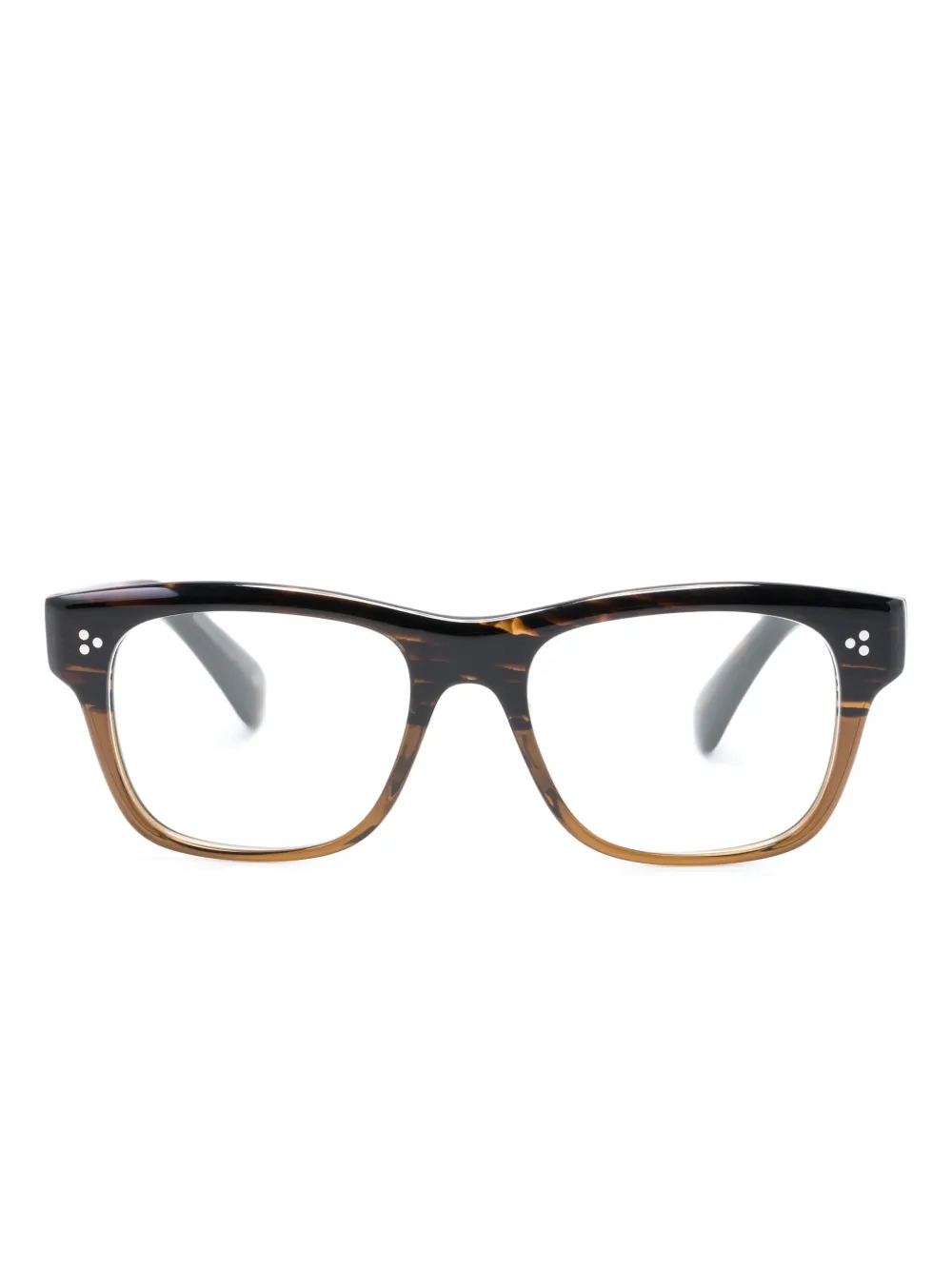 

Очки в оправе трапециевидной формы с зебровым узором Oliver Peoples, коричневый