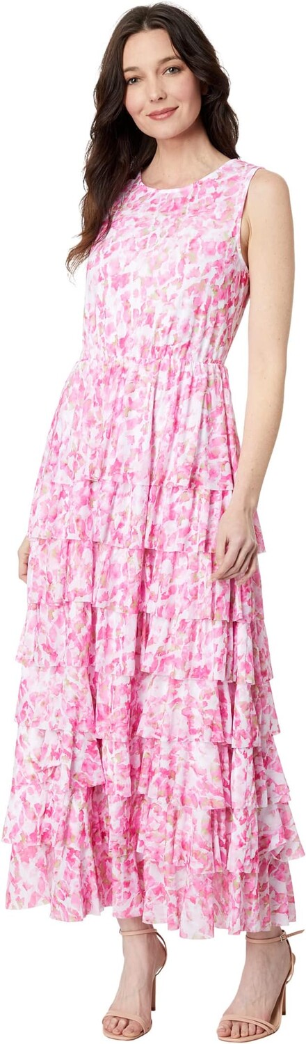 

Платье Vince Camuto Mesh Ruffled Maxi Dress, цвет Hot Pink