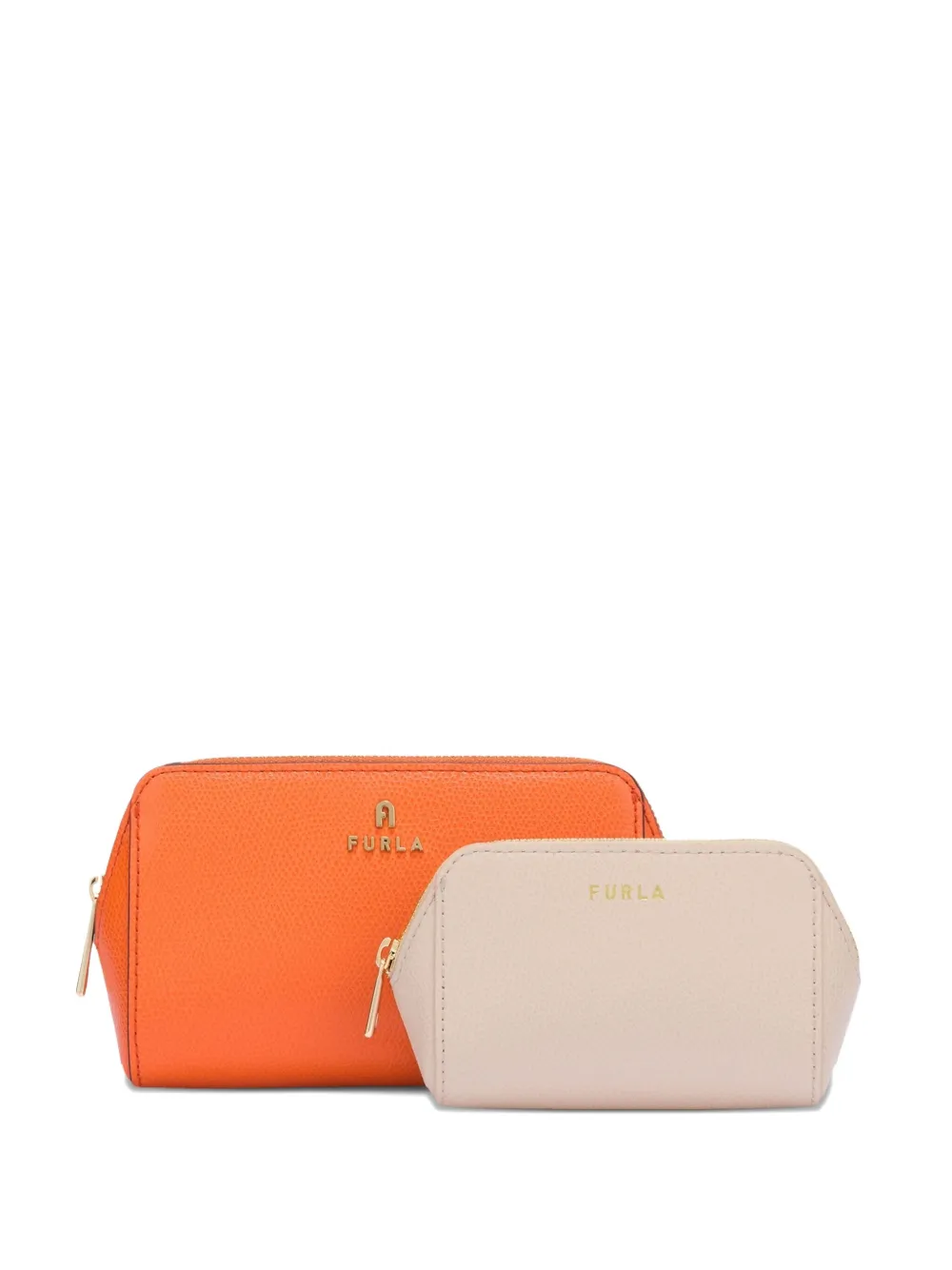 

Изогнутая косметичка с застежкой-молнией (набор из двух) Furla, оранжевый