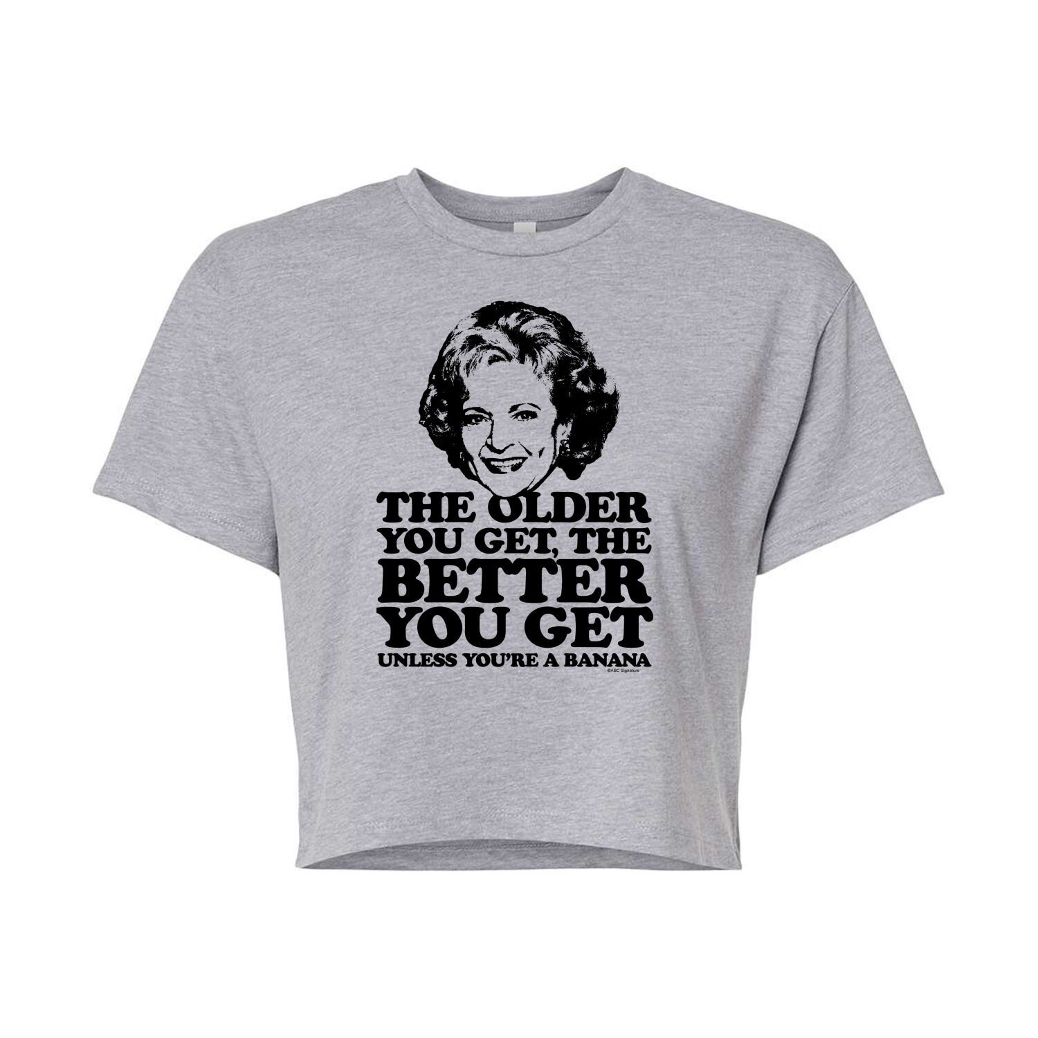 

Укороченная футболка с рисунком Golden Girls для юниоров "Older You Get" Licensed Character, серый