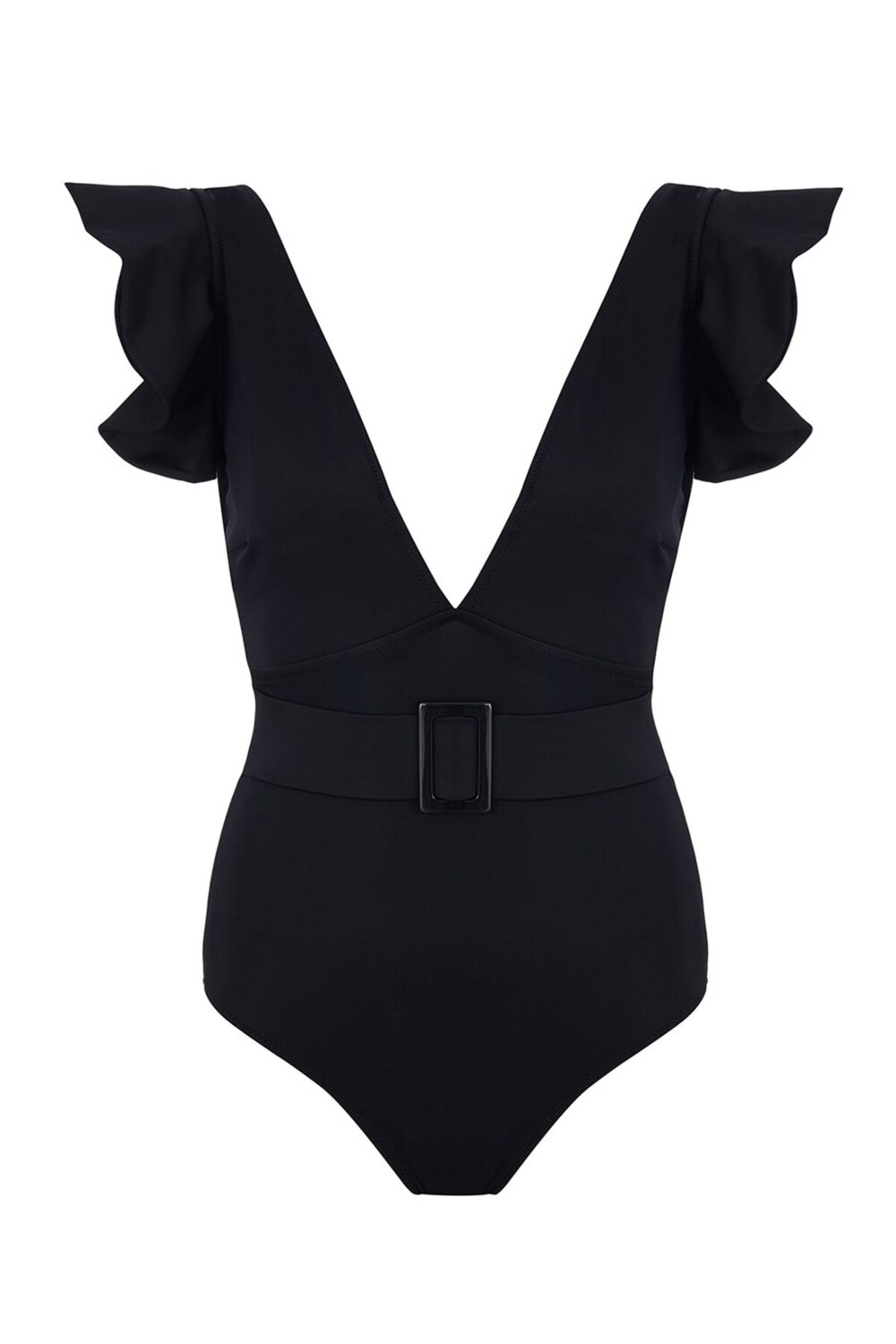 

Купальник с V-образным вырезом и поясом Sailor Moda, черный