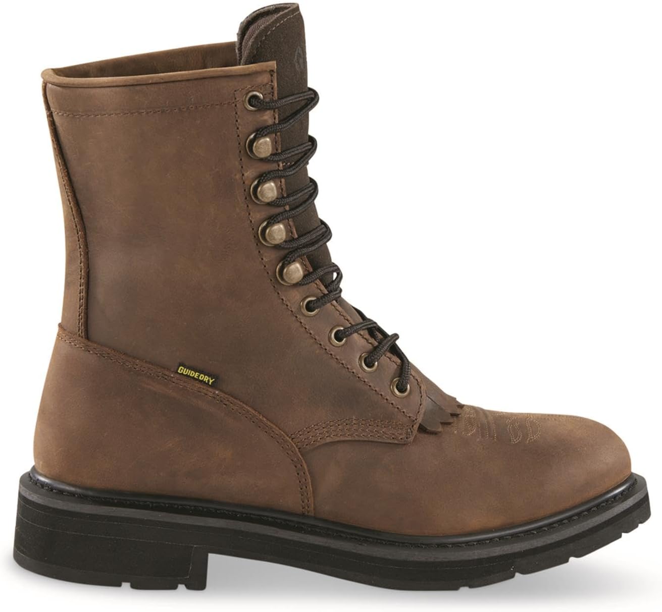 Мужские сапоги Guide Gear Western 2.0 на шнуровке, водонепроницаемые; кожаные сапоги для ковбоев и родео, коричневый — фото 3