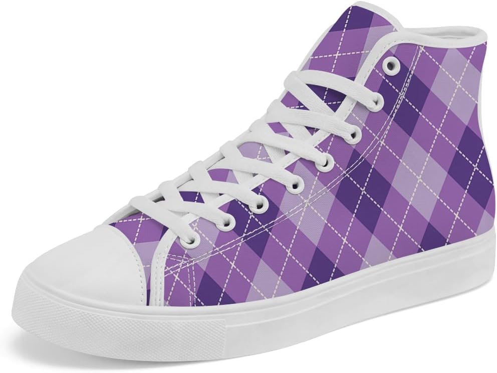 

Кеды Chebing Plaid высокие на шнуровке, повседневная обувь для мужчин и женщин, пурпурный