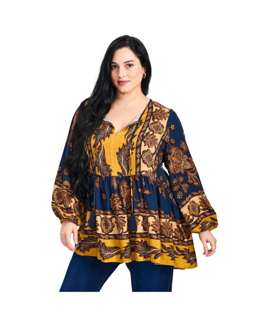 

Женская крестьянская блузка Cara Blouson AVENUE, Navy border