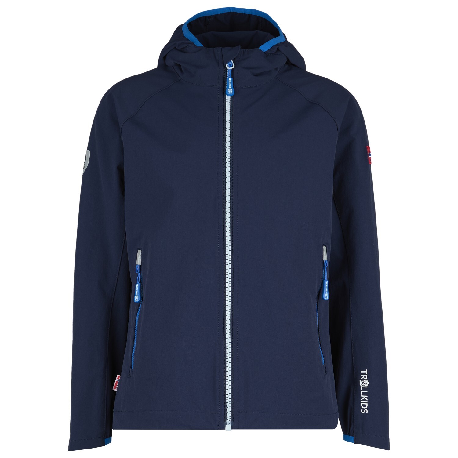 

Куртка из софтшелла Trollkids Kid's Kvalvika, цвет Navy/White/Med Blue