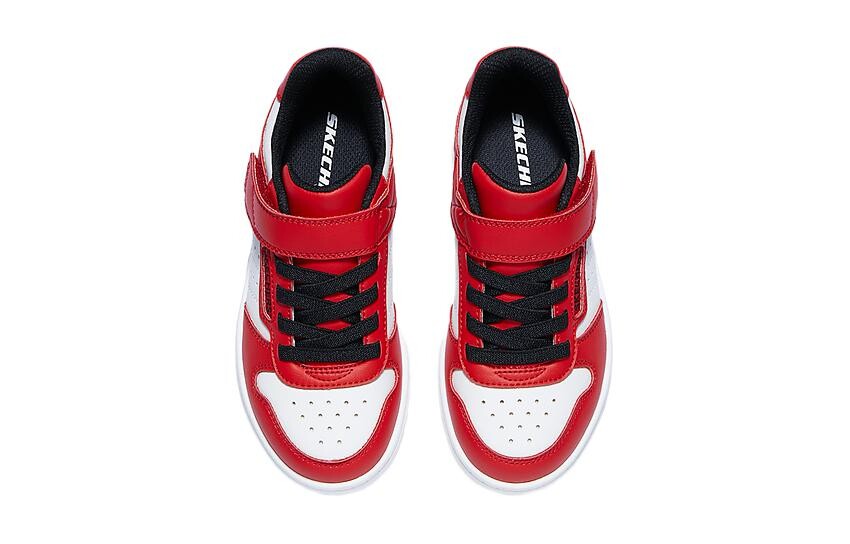 Детские кроссовки для скейтбординга Kids Low-top Red And White Skechers, красный — фото 4