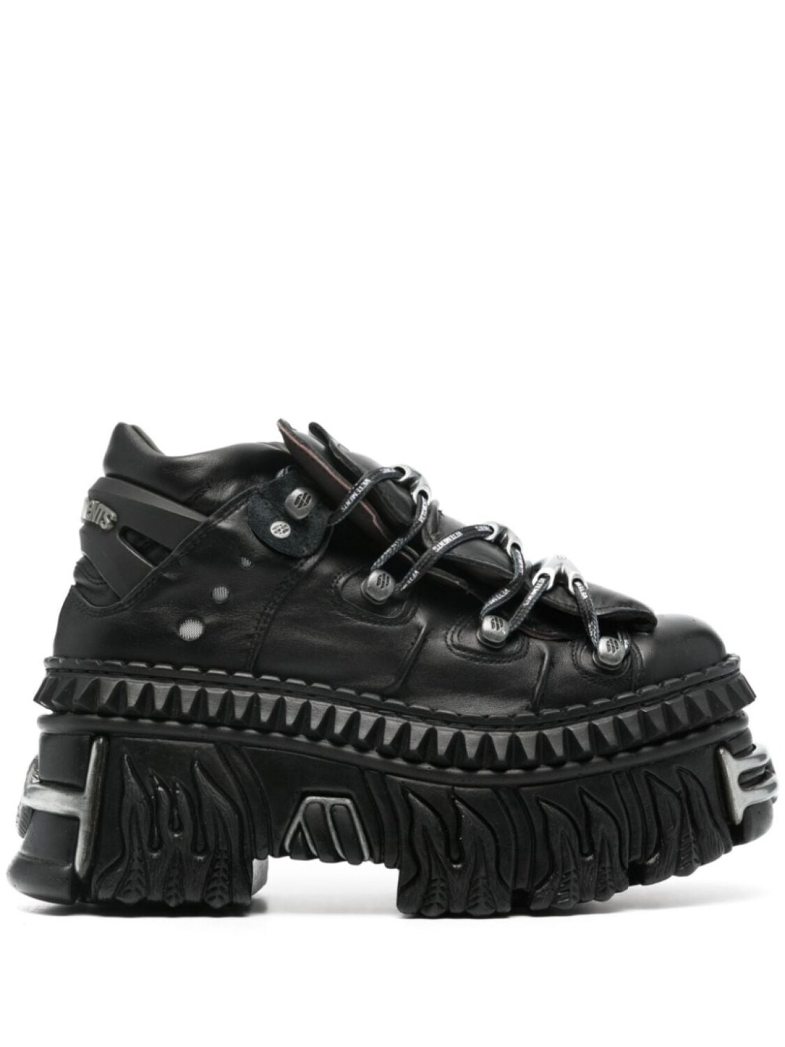 Кожаные Кроссовки VETEMENTS X New Rock, черный
