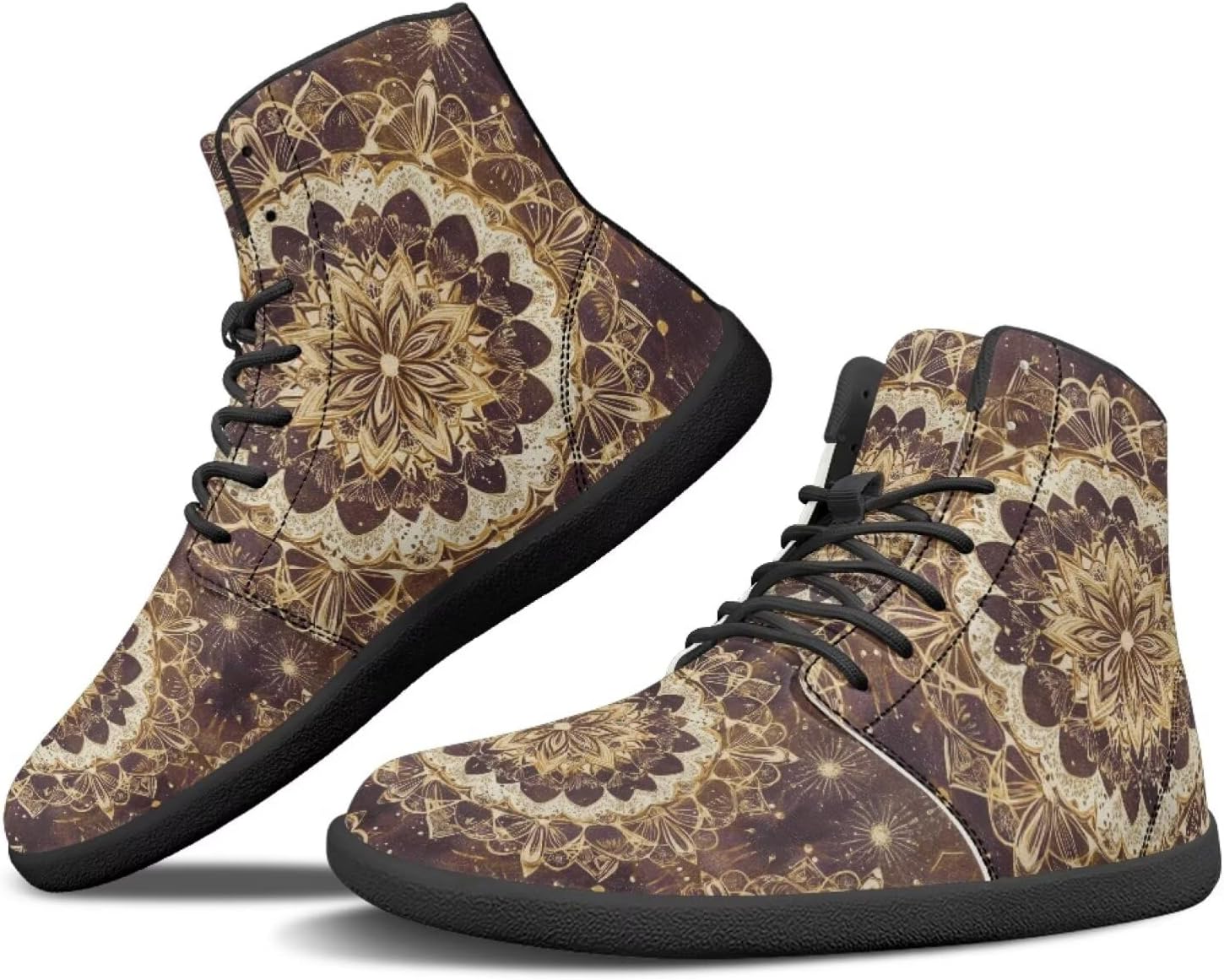 

Мужские сандалии Howilath Boho Mandala с животным принтом, обувь, кроссовки с широкой носочной частью, высокие кеды, минималистичные кроссовки с нулевым перепадом, Ethnic Mandala Flower