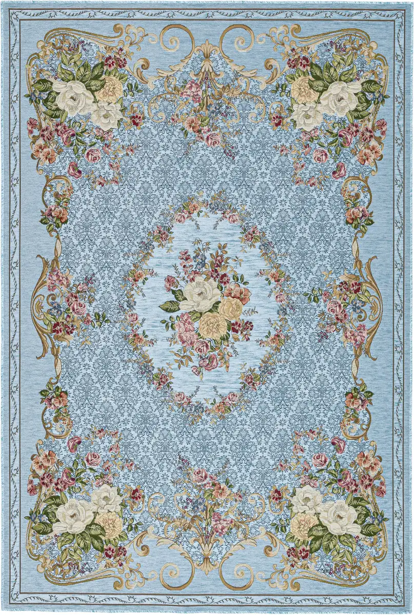 

Ковер THEKO "Flomi Floral", прямоугольный, тканый, с цветочным узором, идеально подходит для гостиной и спальни 120х180 см, бирюзовый